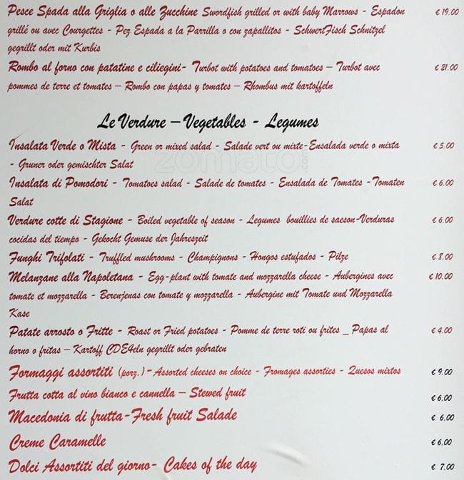 Menu di Ristorante Del Giglio 