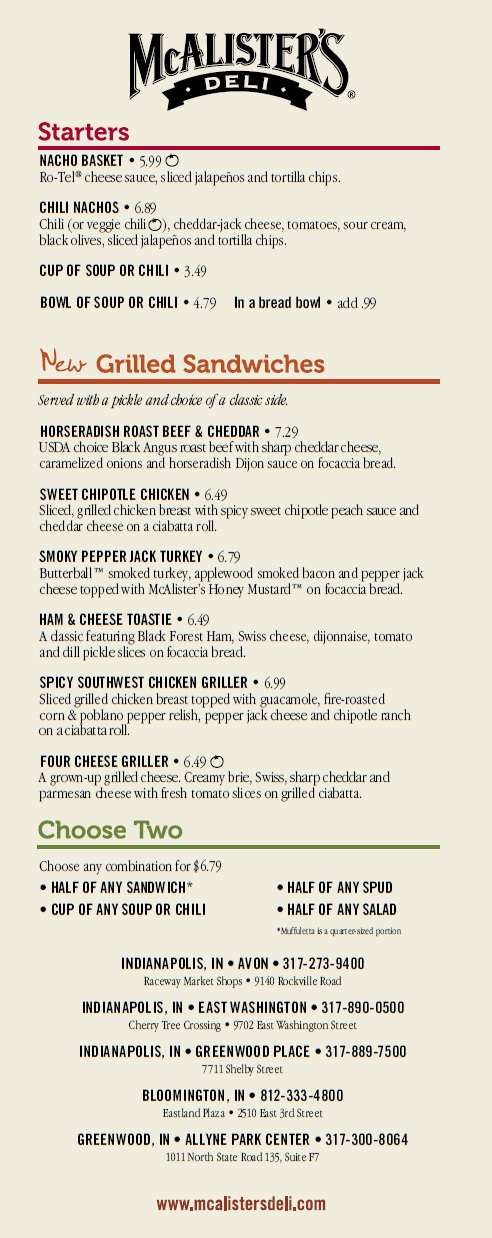 McAlister's Deli Menu, Menu for McAlister's Deli, Fishers, Indianapolis ...