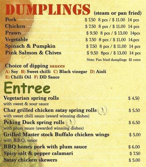 Delish Dumplings Menu, Menu for Delish Dumplings, Mitcham, Melbourne