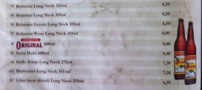 Botequim Informal cardápio