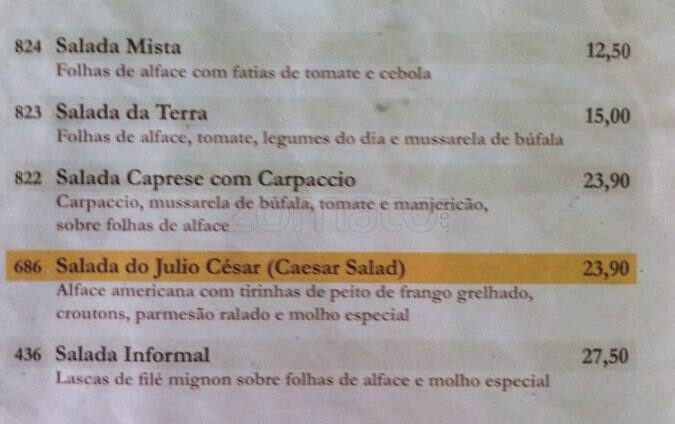 Botequim Informal cardápio