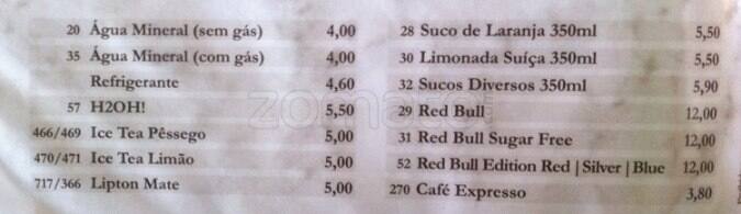 Botequim Informal cardápio