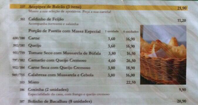 Botequim Informal cardápio