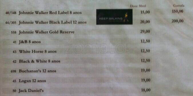 Botequim Informal cardápio