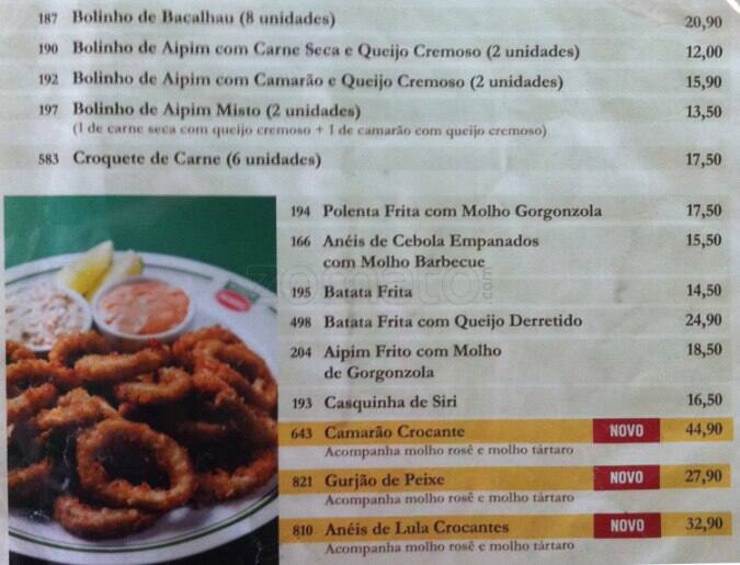 Botequim Informal cardápio