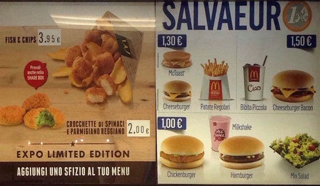 Mcdonald S Menu Menu For Mcdonald S Chinatown Milano