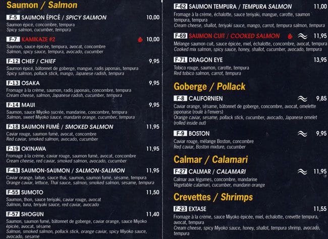 Menu At Miyoko Sushi Restaurant Gatineau - 