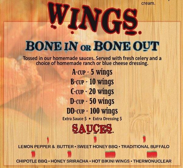 Bikinis Sports Bar & Grill menu