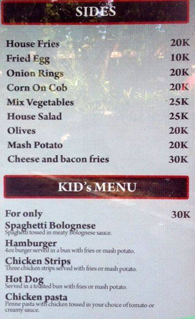 DD's menu