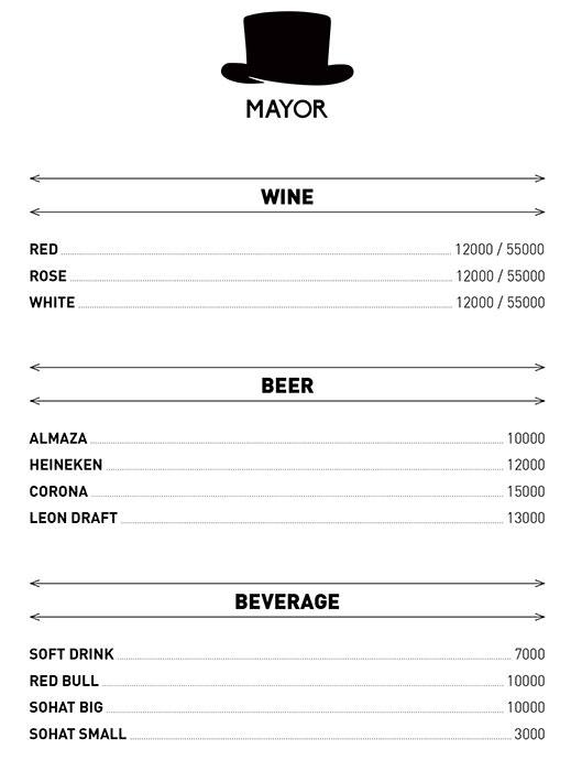 Mayor menu
