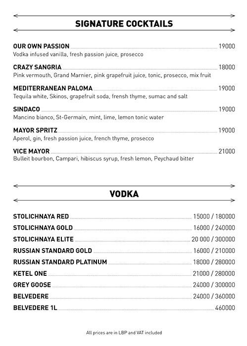 Mayor menu