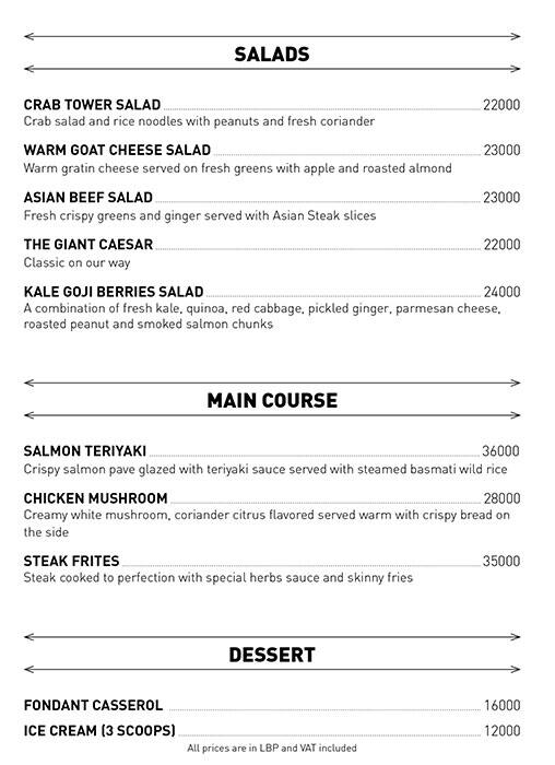 Mayor menu