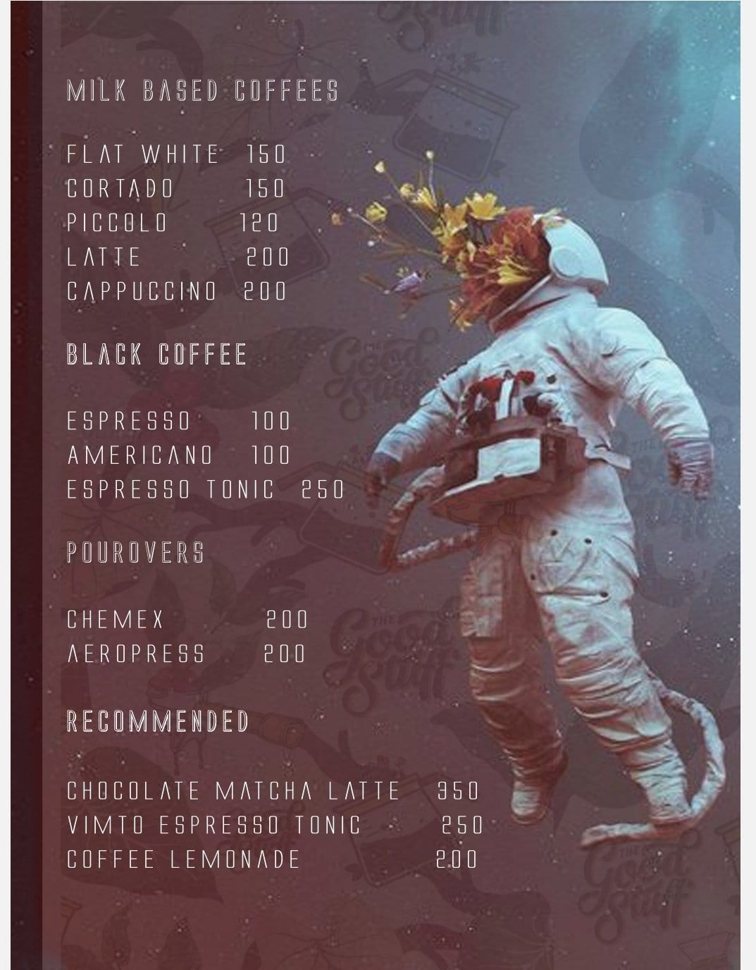 Menu of The Good Stuff, City Light, Surat