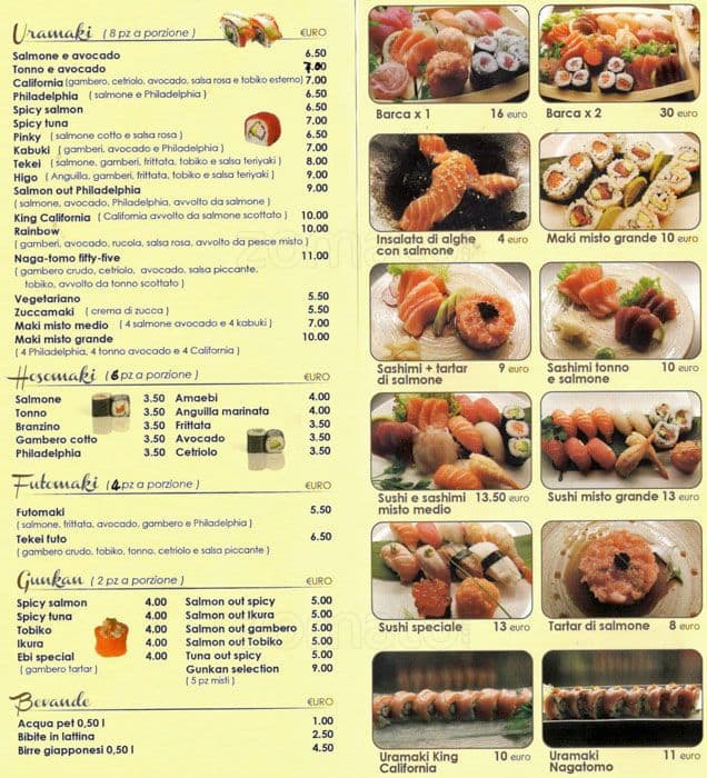 Menu di Tekei Sushi 