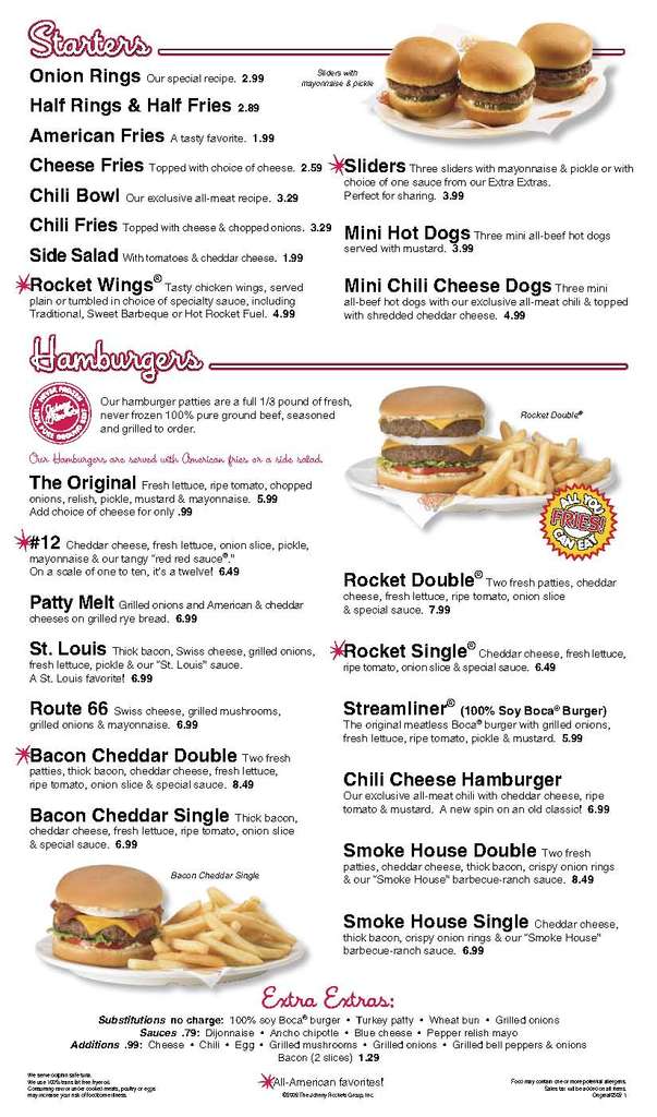 Johnny Rockets Menu, Menu for Johnny Rockets, Foggy Bottom/West End ...