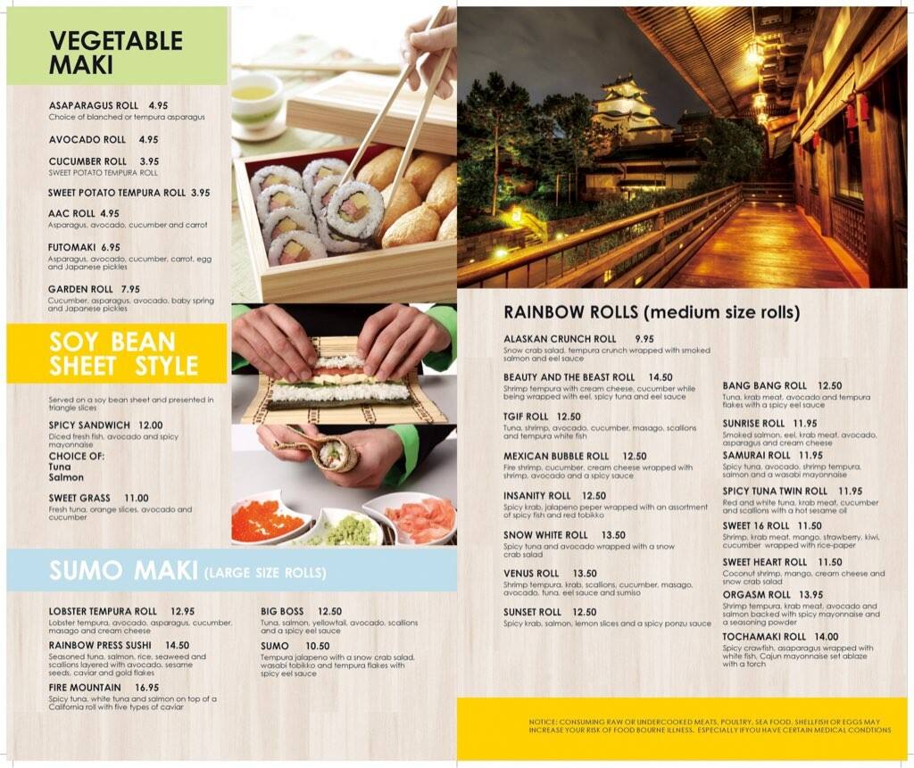 Jumbo Asian Cuisine Sushi Menu