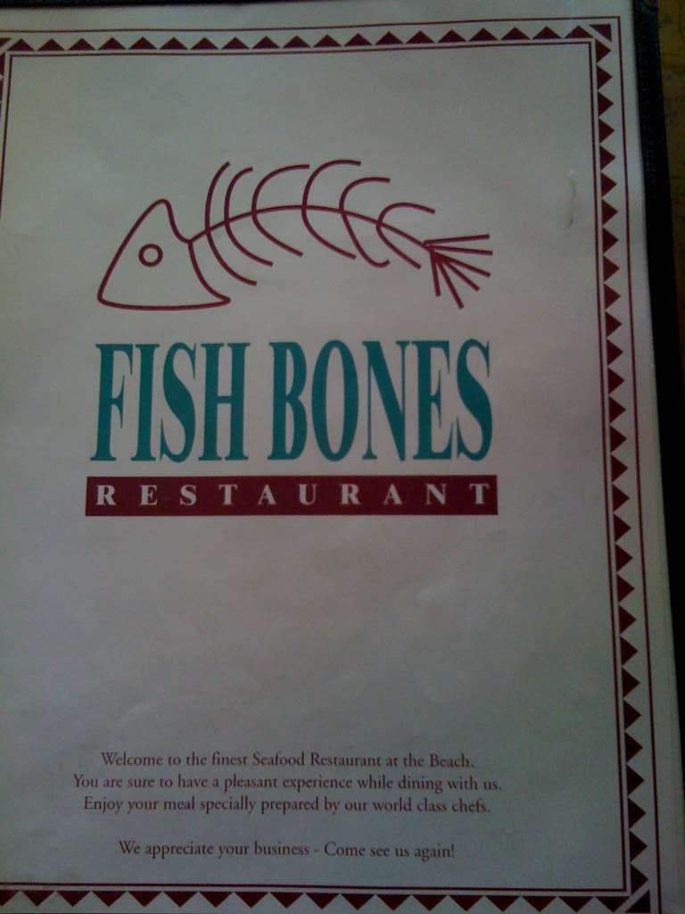 Menu At Fish Bones Restaurant Virginia Beach Fish Bones Menu