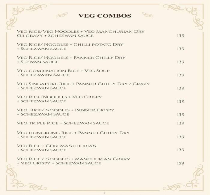 Menu of Combos King, Airoli, Navi Mumbai
