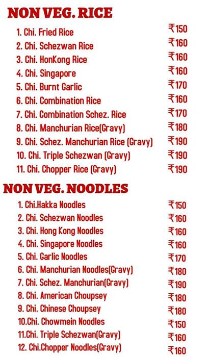 Menu of Spice Of Flavours, Goregaon East, Mumbai