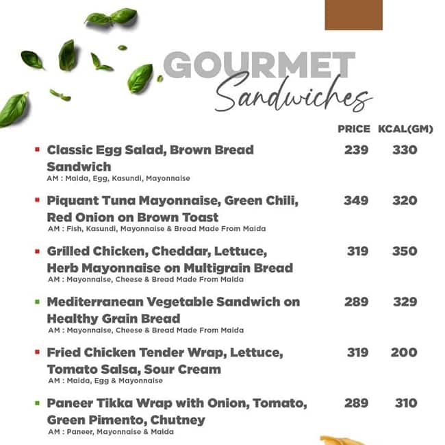 Afraa Deli menu