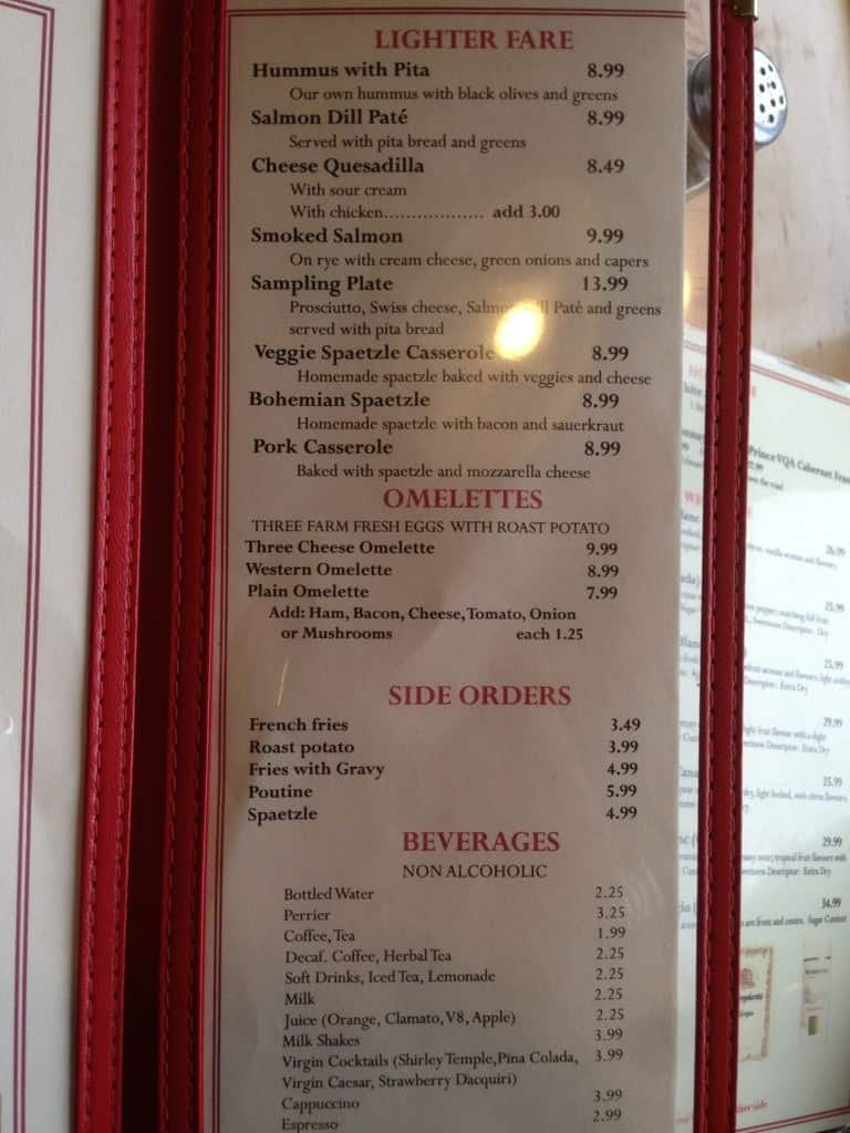 maple leaf diner menu