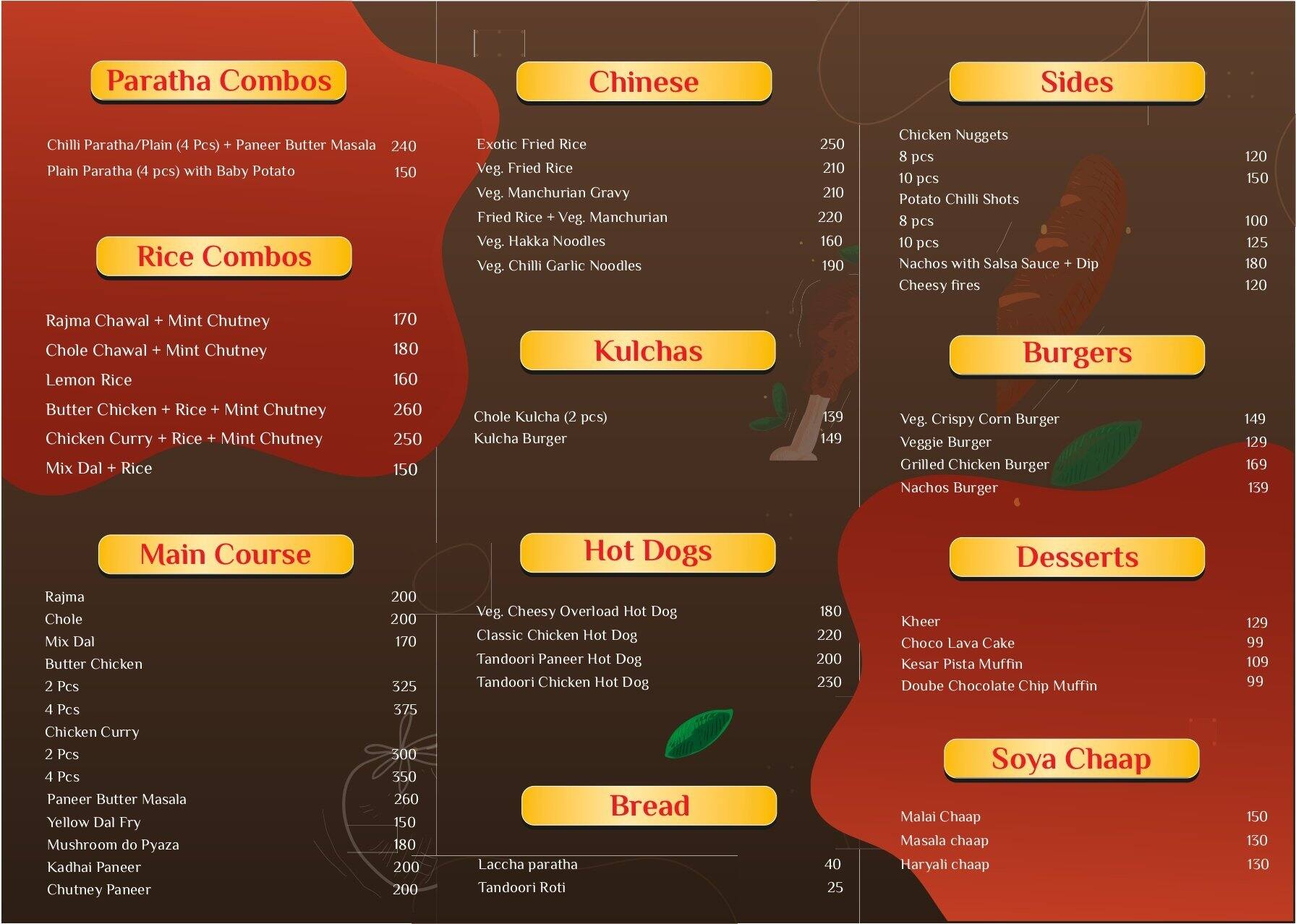 Menu at Dash Foods, Noida