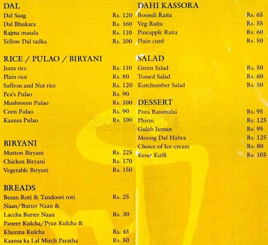 Kansa menu