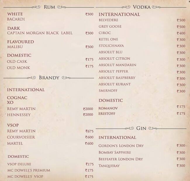 Sindbad Radisson BLU Temple Bay Menu Zomato