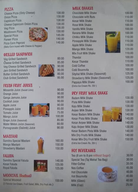 Sumitra Restaurant menu
