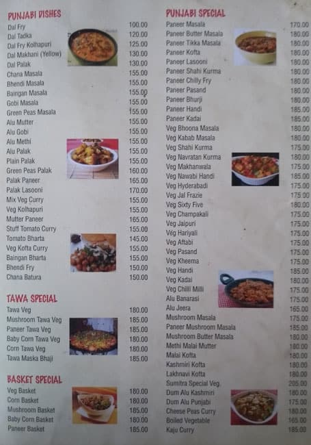 Sumitra Restaurant menu
