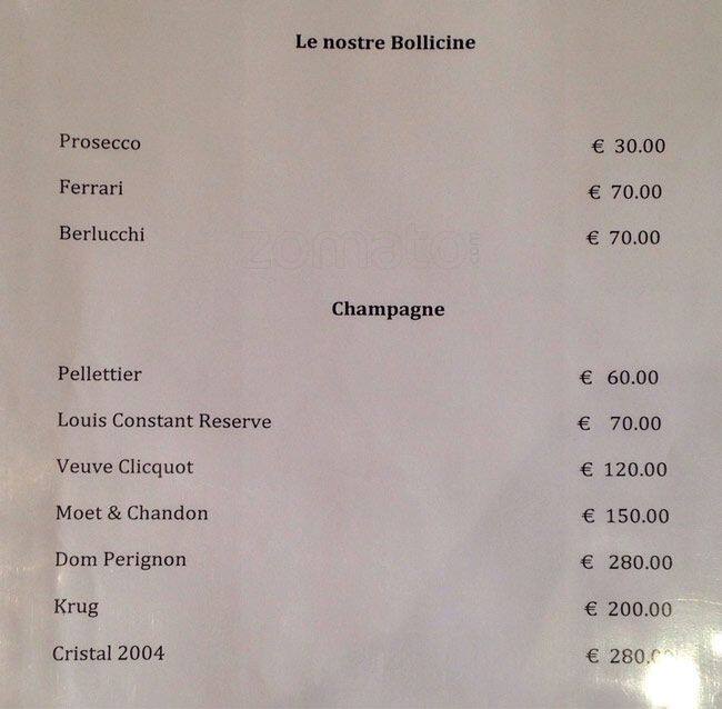 Menu di Antica Biblioteca Valle 