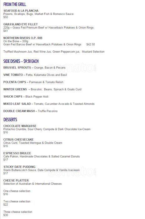 Carta de Shuck Restaurant