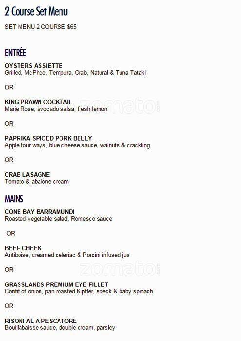 Carta de Shuck Restaurant