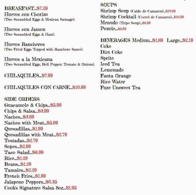 Los Burritos Tapatios Menu, Menu for Los Burritos Tapatios, Lisle