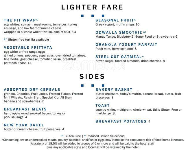 Menu at Liberty Tavern Hilton Rosemont Chicago O'Hare, Chicago