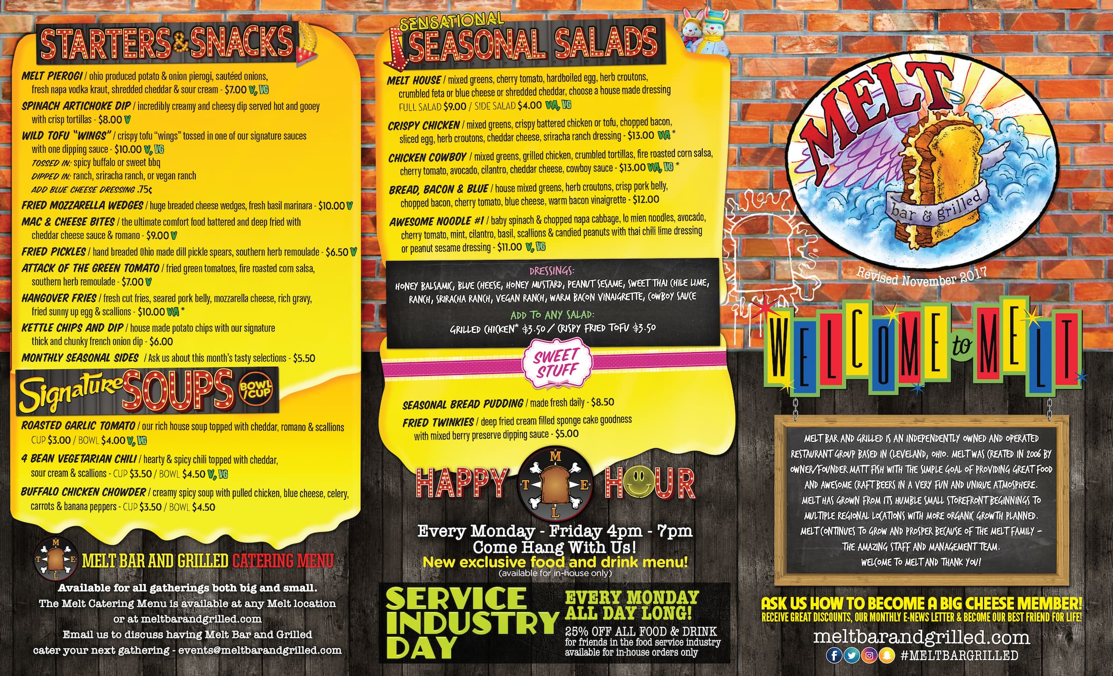 melt kitchen and bar restaurant menu