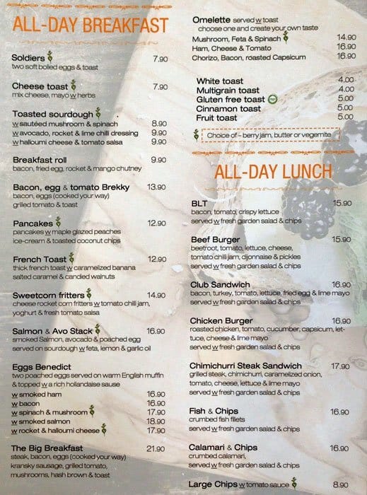 Chatterbox Menü, Chatterbox, Toowong, Brisbane için Menü Urbanspoon