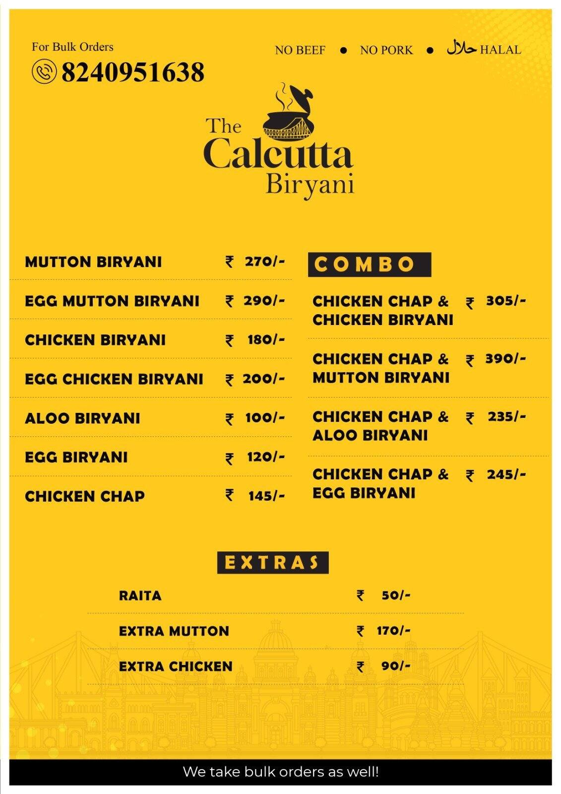 Menu of The Calcutta Biryani, Sector 4, Salt Lake, Kolkata