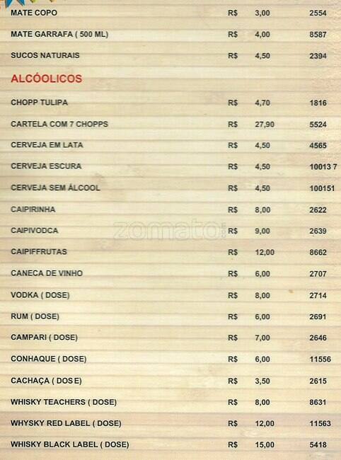 Alquimia do Pão cardápio