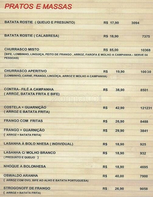 Alquimia do Pão cardápio