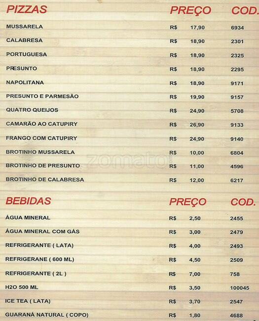 Alquimia do Pão cardápio