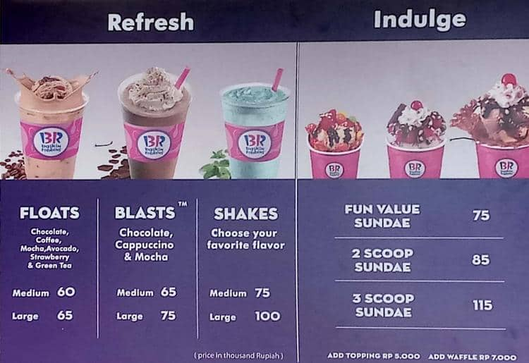 harga baskin robbins malaysia 2017