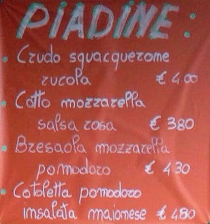 Menu di Caffetteria Ateneo Pitto and Girl Snc di Monaco M. & Garaffo A. 