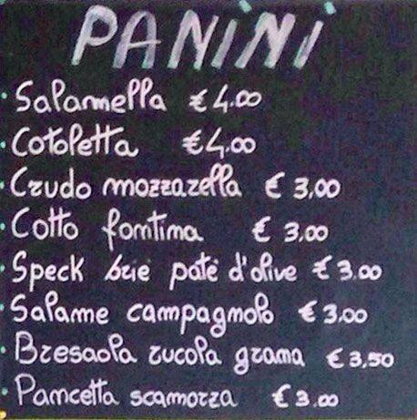 Menu di Caffetteria Ateneo Pitto and Girl Snc di Monaco M. & Garaffo A. 