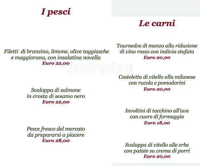 Menu di Il Capriccio 
