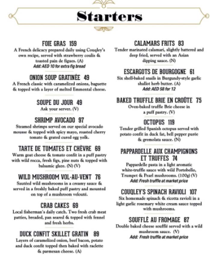Cq Menu Menu of CQ French Brasserie, Jumeirah Lake Towers (JLT), Dubai