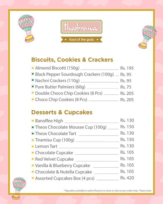 Menu at Theobroma Bakery and Cake Shop Sector 79, Faridabad, Faridabad, Shop No 07