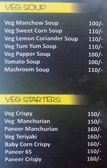 Menu of Chow Choo, CBD-Belapur, Navi Mumbai