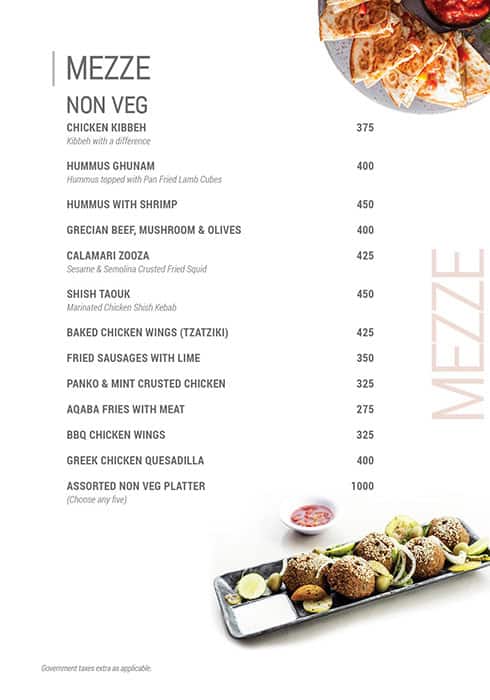 Aqaba menu
