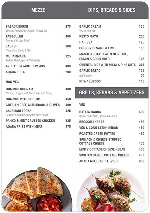 Aqaba menu